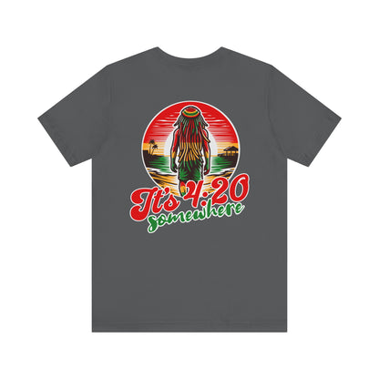 Rasta T-Shirt, Weed Smokers Tee, 420 Shirt, Unisex Jersey Short Sleeve Tee, Casual Stoner Apparel, 420 Somewhere, Rasta Holiday T-shirt