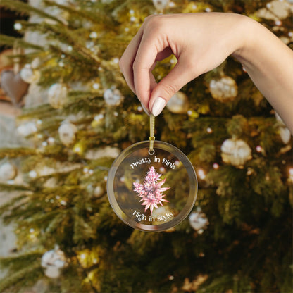 Pretty in Pink High in Style Ornament, Weed Christmas Ornament, Stoner Gift, Gift for Her, Weed Lover Gift, Stylish Gift
