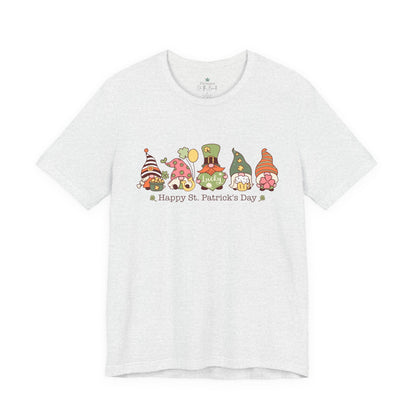 St Patrick's Day Tee, Gnomes Shirt, Happy St Patricks Day T-Shirt, Unisex Jersey, Holiday Gift, Green Clover Top