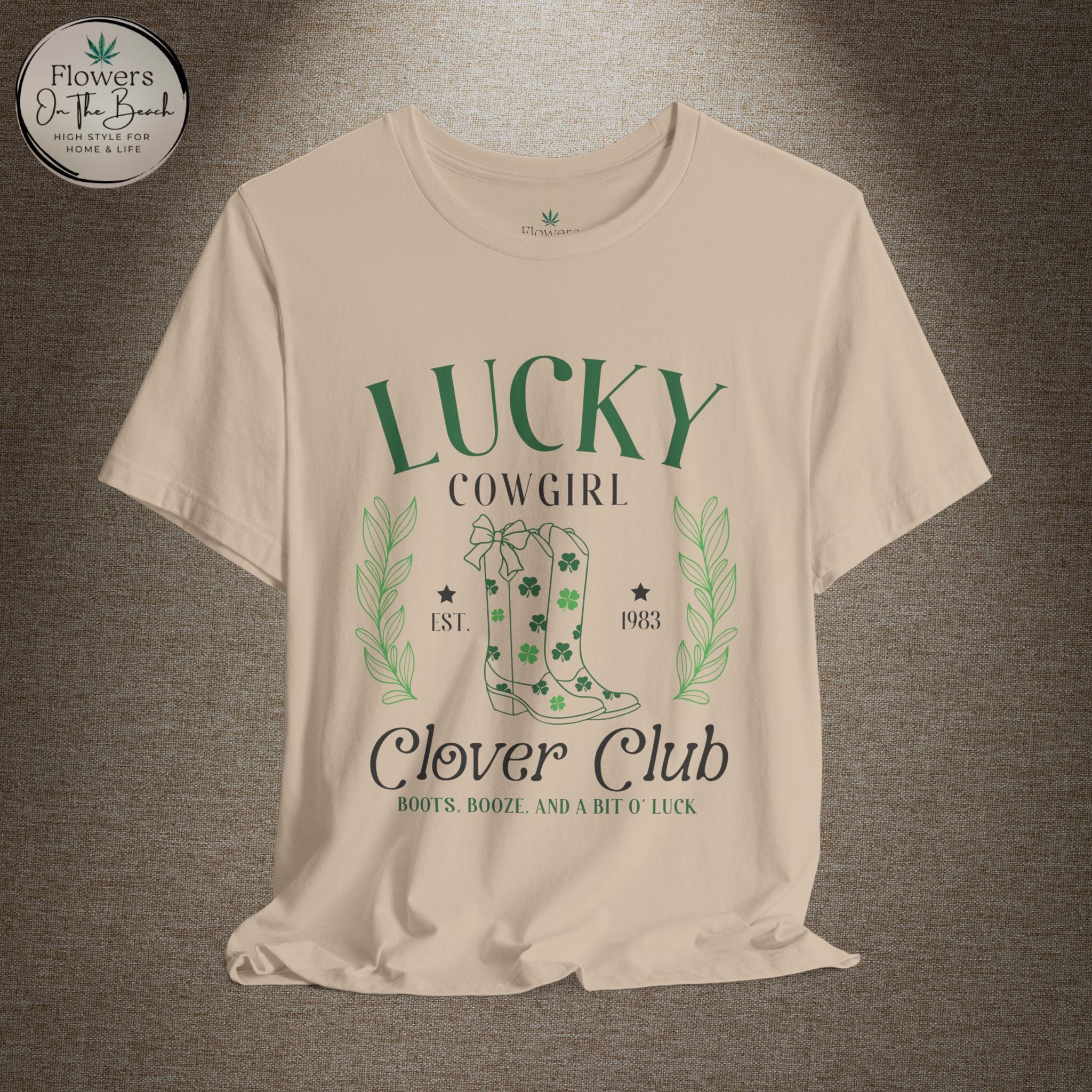 Cowgirl Boots Shamrock Lucky Cowgirl Clover Tee