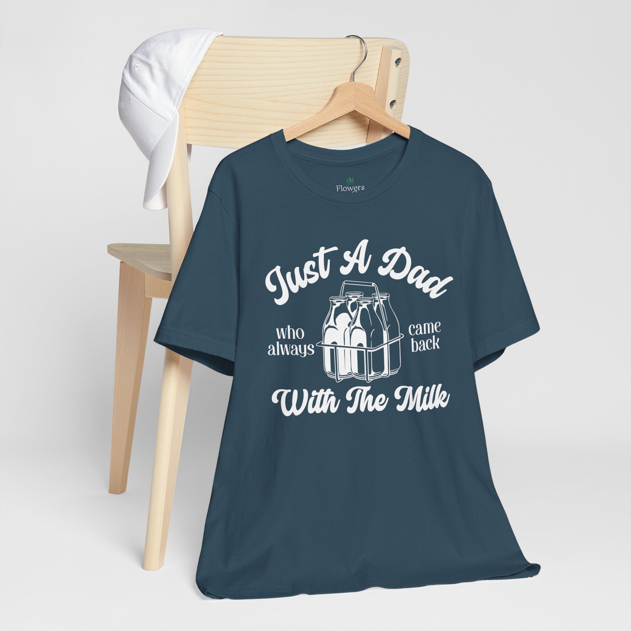 Just A Dad Who Came Back With Milk - Retro Vibe Dad Tee