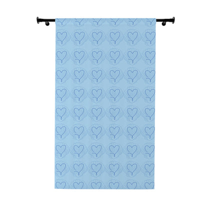 Ocean Love Window Curtains, Beach Home Decor, Heart Seashell Drapes, Blue Bedroom Curtains, Coastal Living Room, Nautical Window Treatments