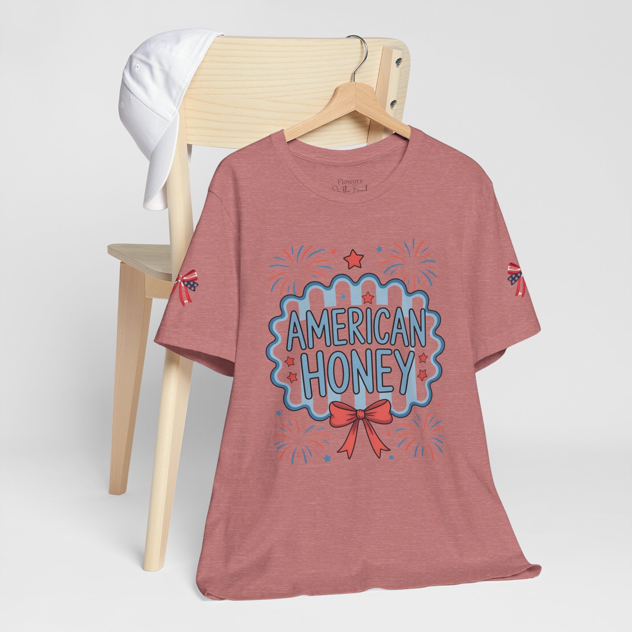 American Honey Fireworks and Bows Tee | Red White Blue Patriotic