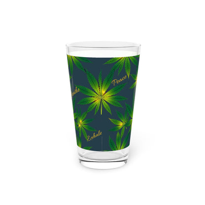 Stylish, Relaxing Cannabis-Inspired Pint Glass, Unique Beer Mug, Lifestyle Stoner Gift, Weed Lover Gift, 420 Drinkware, 420 Glass, 420 Gift