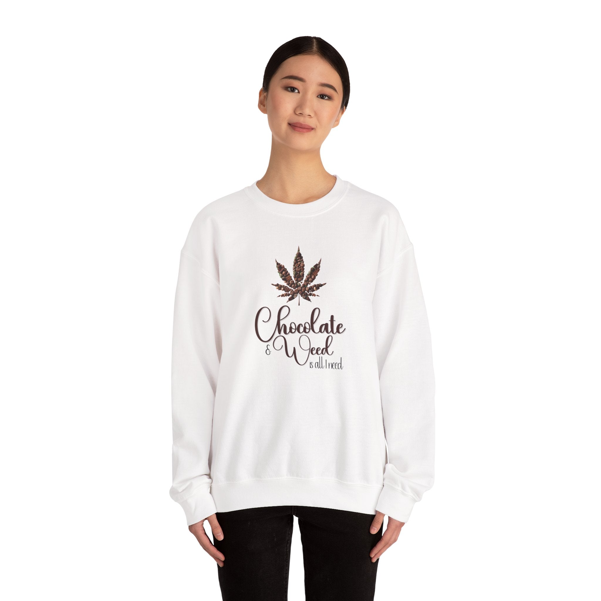 Chocolate and Weed Valentine's Tshirt, Unisex Long Sleeve Tee, Funny Marijuana Shirt, Stoner Gift, Cannabis Lover Top