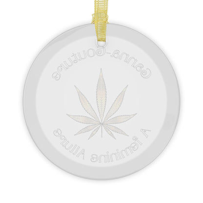 Canna Couture Ornament, Weed Lover Gift, Weed Christmas Ornament, Stoner Gift, Gift for Her, Christmas Ornament