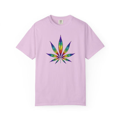 Colorful Cannabis Leaf T-Shirt, Stoner Tshirt Gift