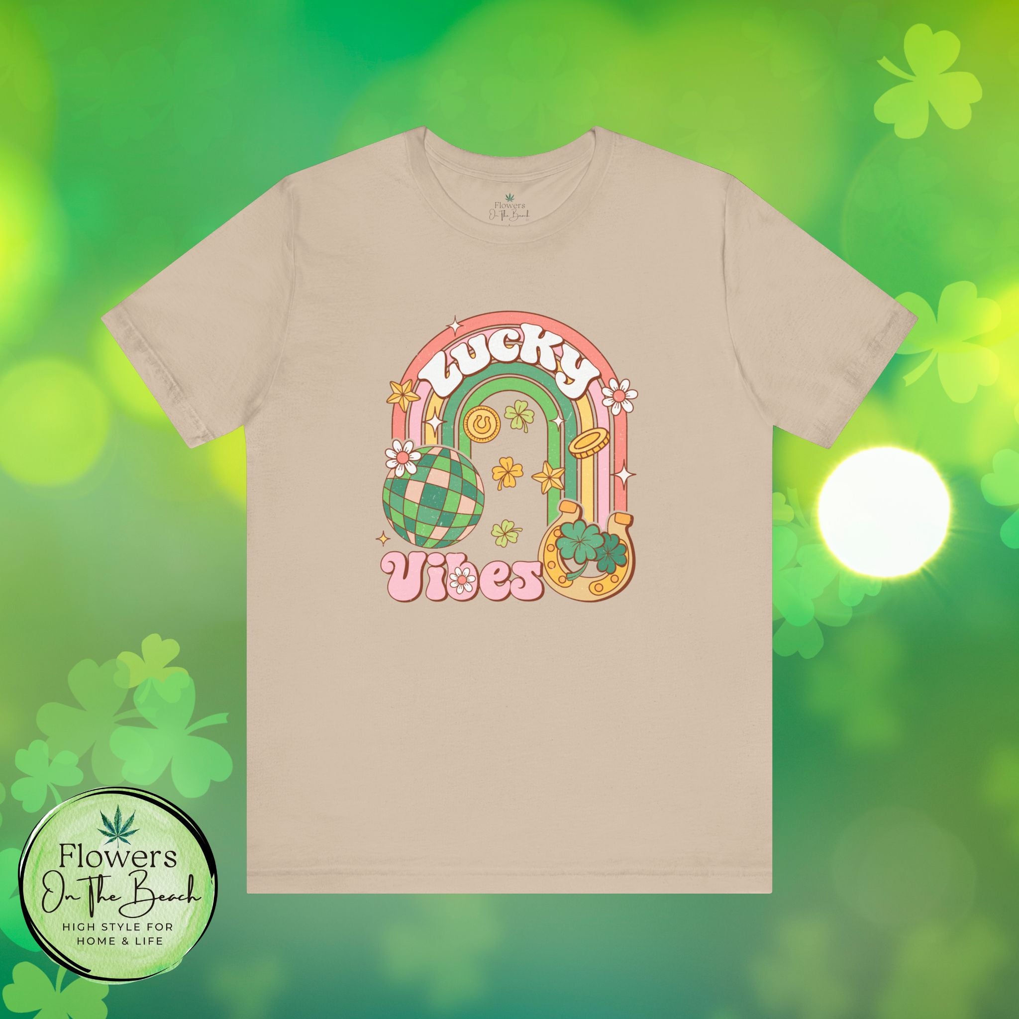 Lucky Vibes Rainbow Pot of Gold Retro Tee