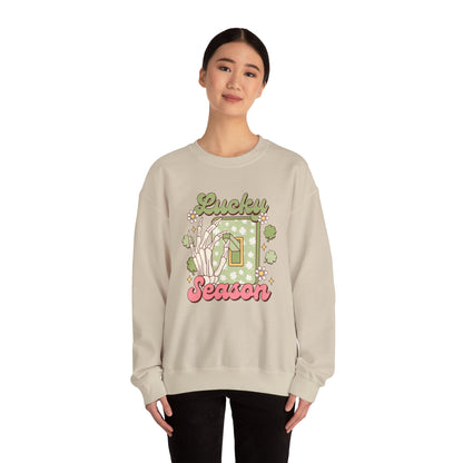 St Patrick's Day Crewneck Sweatshirt, Lucky Season Skeleton Hand Light Switch, Unisex Heavy Blend Pullover, Gift for St Paddy's Day,