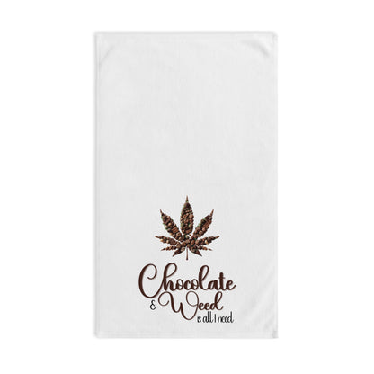 Valentines Chocolate Weed Hand Towel, Funny Kitchen Towel, Gift for Stoner, Cannabis Lover, Marijuana Decor, Pot Leaf Bathroom Towel