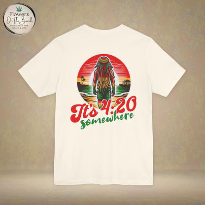 Rasta T-Shirt, Weed Smokers Tee, 420 Shirt, Unisex Jersey Short Sleeve Tee, Casual Stoner Apparel, 420 Somewhere, Rasta Holiday T-shirt