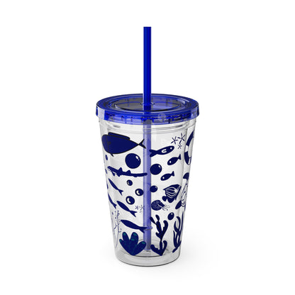 Personalized Kids 16 oz Tumbler with Straw, Kids Who Love Oceans Cup, Personalized Kids Gift