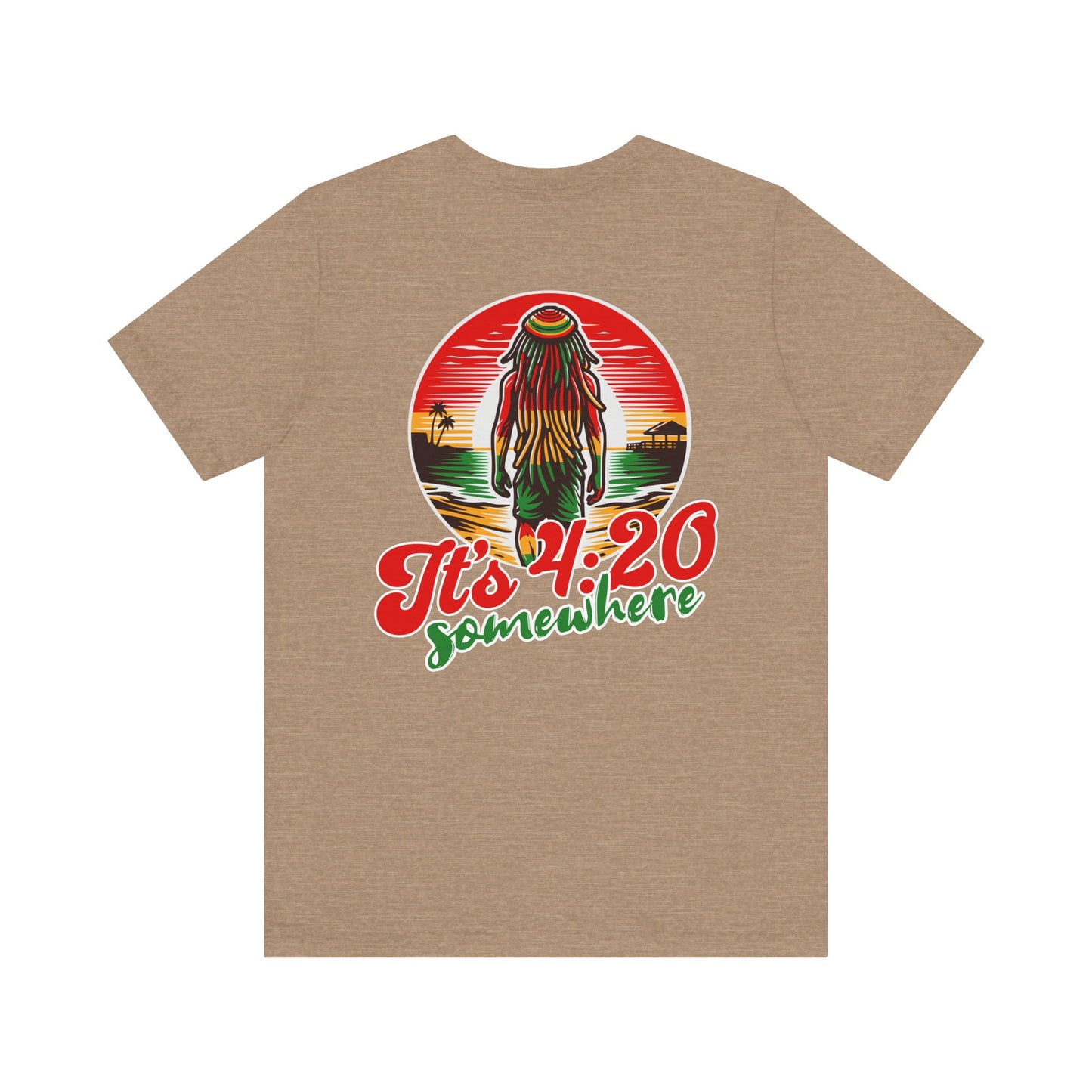 Rasta T-Shirt, Weed Smokers Tee, 420 Shirt, Unisex Jersey Short Sleeve Tee, Casual Stoner Apparel, 420 Somewhere, Rasta Holiday T-shirt