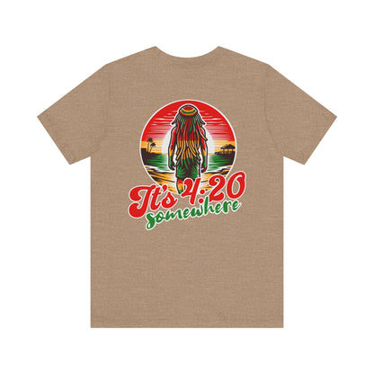 Rasta T-Shirt, Weed Smokers Tee, 420 Shirt, Unisex Jersey Short Sleeve Tee, Casual Stoner Apparel, 420 Somewhere, Rasta Holiday T-shirt