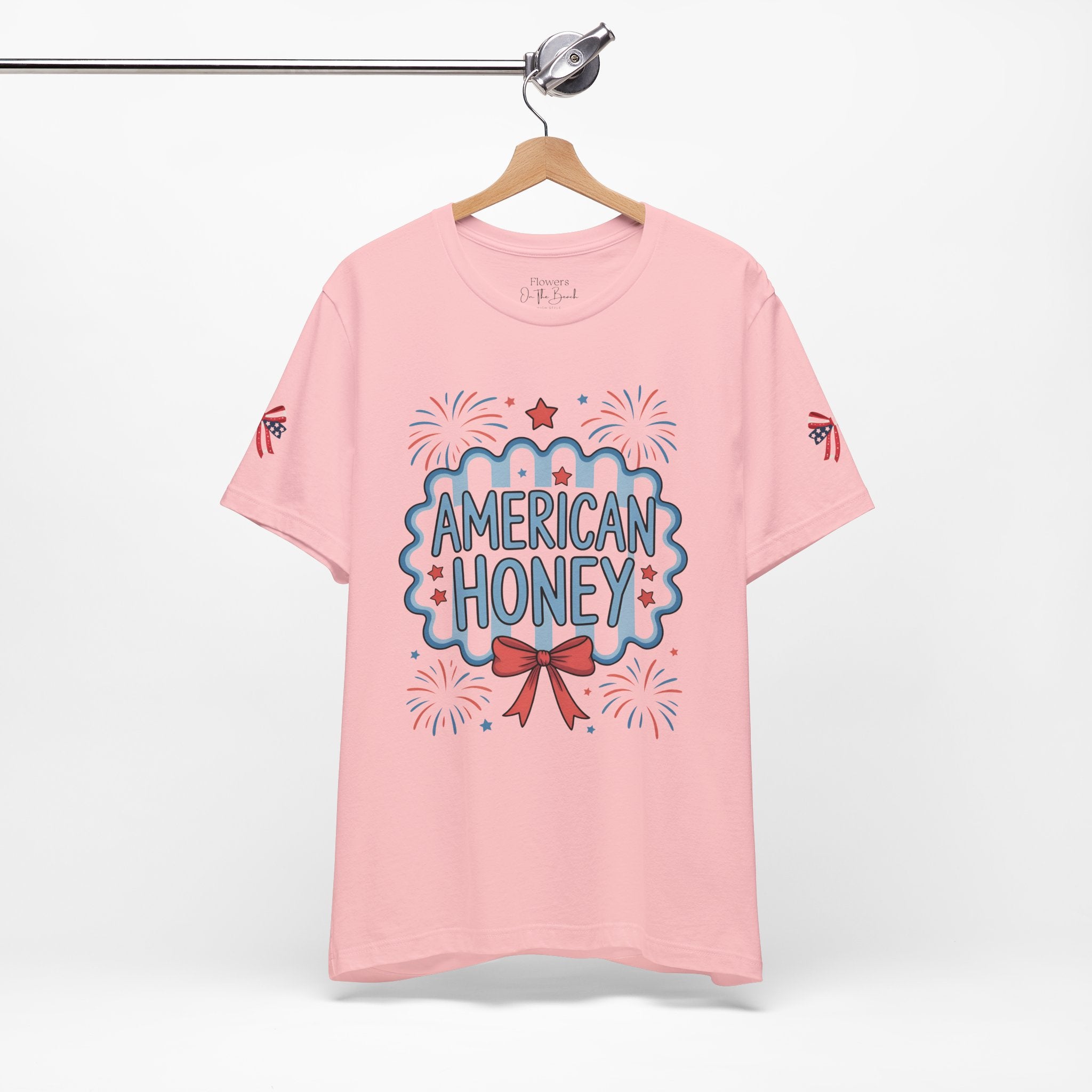 American Honey Fireworks and Bows Tee | Red White Blue Patriotic