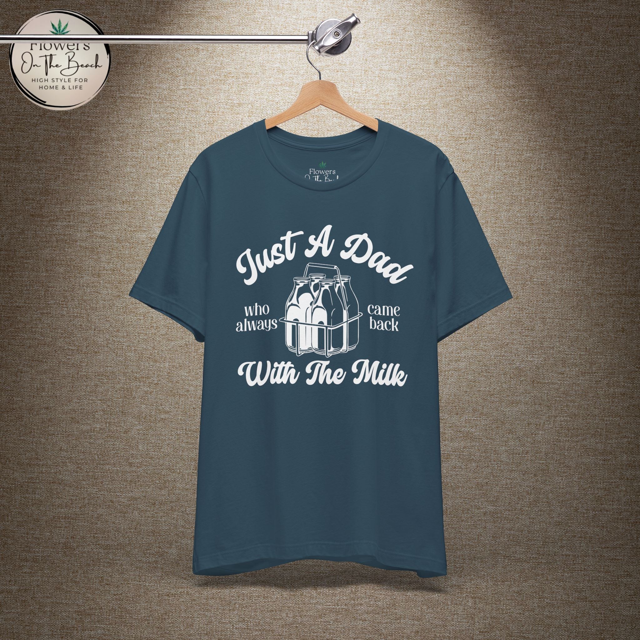 Just A Dad Who Came Back With Milk - Retro Vibe Dad Tee