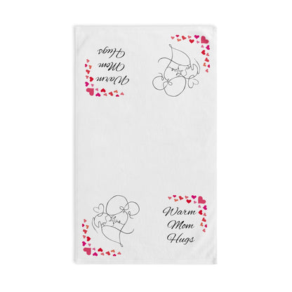 Hand Towel - Warm Mom Hugs Towel, Mother's Day Gift, Foldable Bathroom Towel, Mom Love Kitchen Towel, Moms Birthday Present