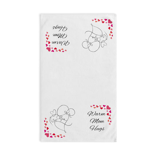 Hand Towel - Warm Mom Hugs Towel, Mother's Day Gift, Foldable Bathroom Towel, Mom Love Kitchen Towel, Moms Birthday Present