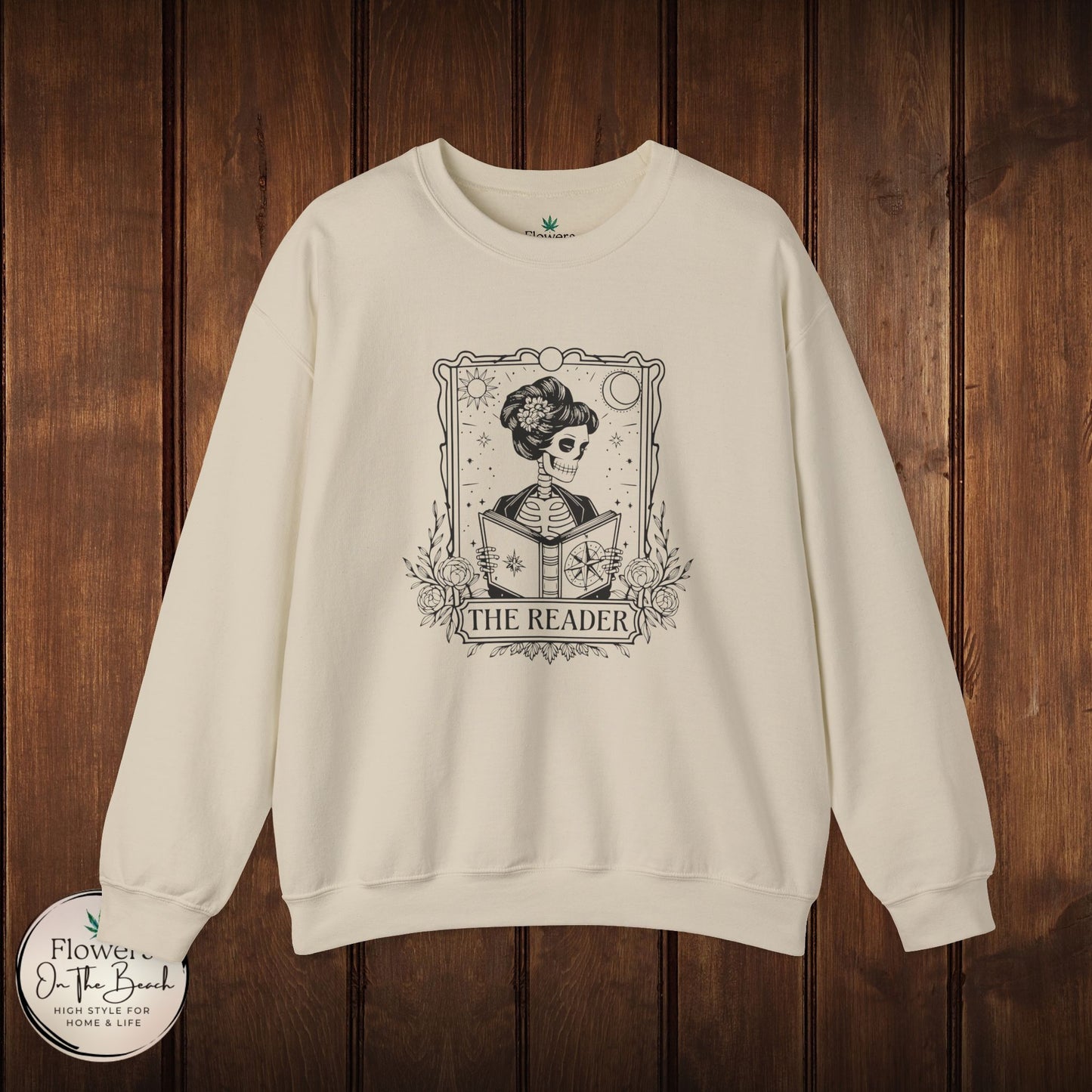 Tarot Card Skeleton Sweatshirt, The Reader Graphic Design, Gift for Tarot Lovers, Skeleton Clothing, Gothic Sweatshirt, Book Lover Apparel