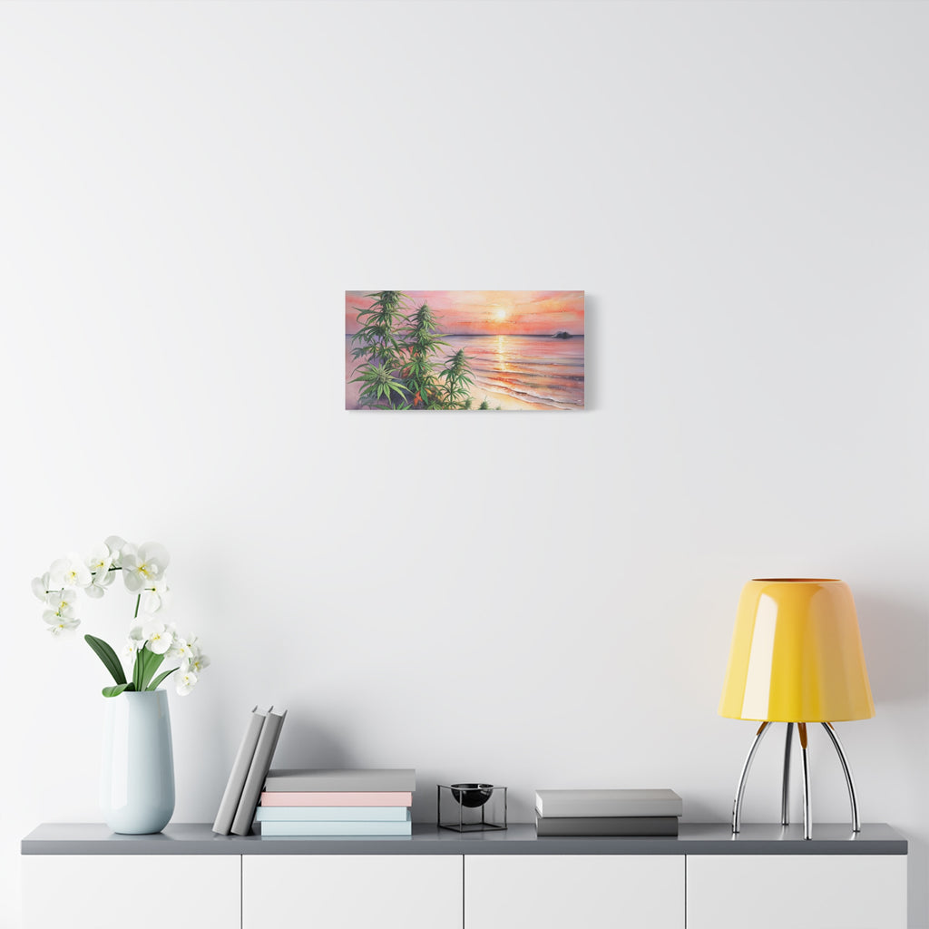 Cannabis Flowers on the Beach Wall Art