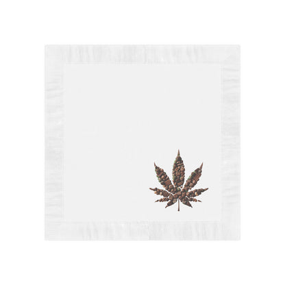Dinner Napkins, Chocolate Weed Leaf Edible Food Stoner Party Gifts, Weed Pun Decorative Napkins, White Coined