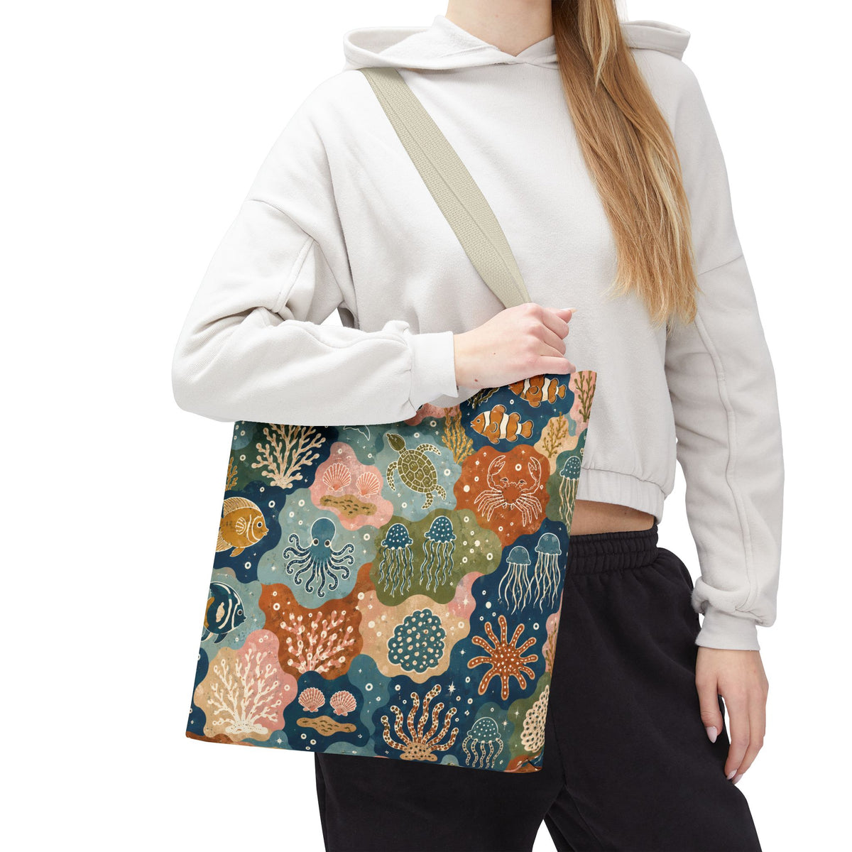 Colorful Sea Creature Tote Bag