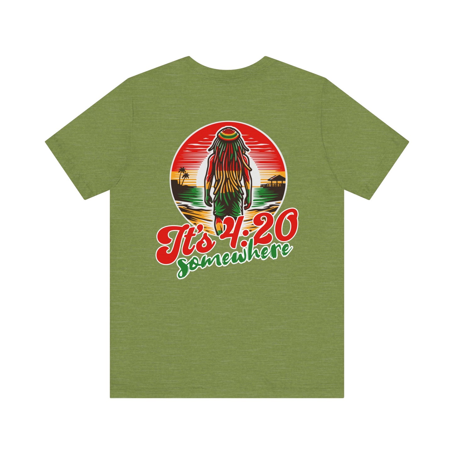 Rasta T-Shirt, Weed Smokers Tee, 420 Shirt, Unisex Jersey Short Sleeve Tee, Casual Stoner Apparel, 420 Somewhere, Rasta Holiday T-shirt