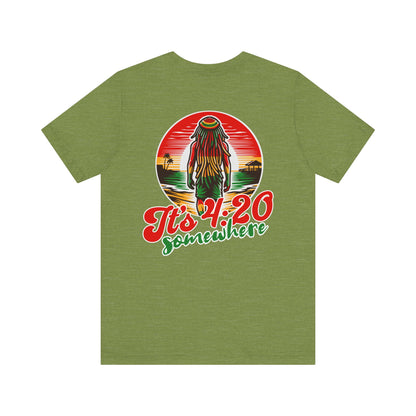 Rasta T-Shirt, Weed Smokers Tee, 420 Shirt, Unisex Jersey Short Sleeve Tee, Casual Stoner Apparel, 420 Somewhere, Rasta Holiday T-shirt