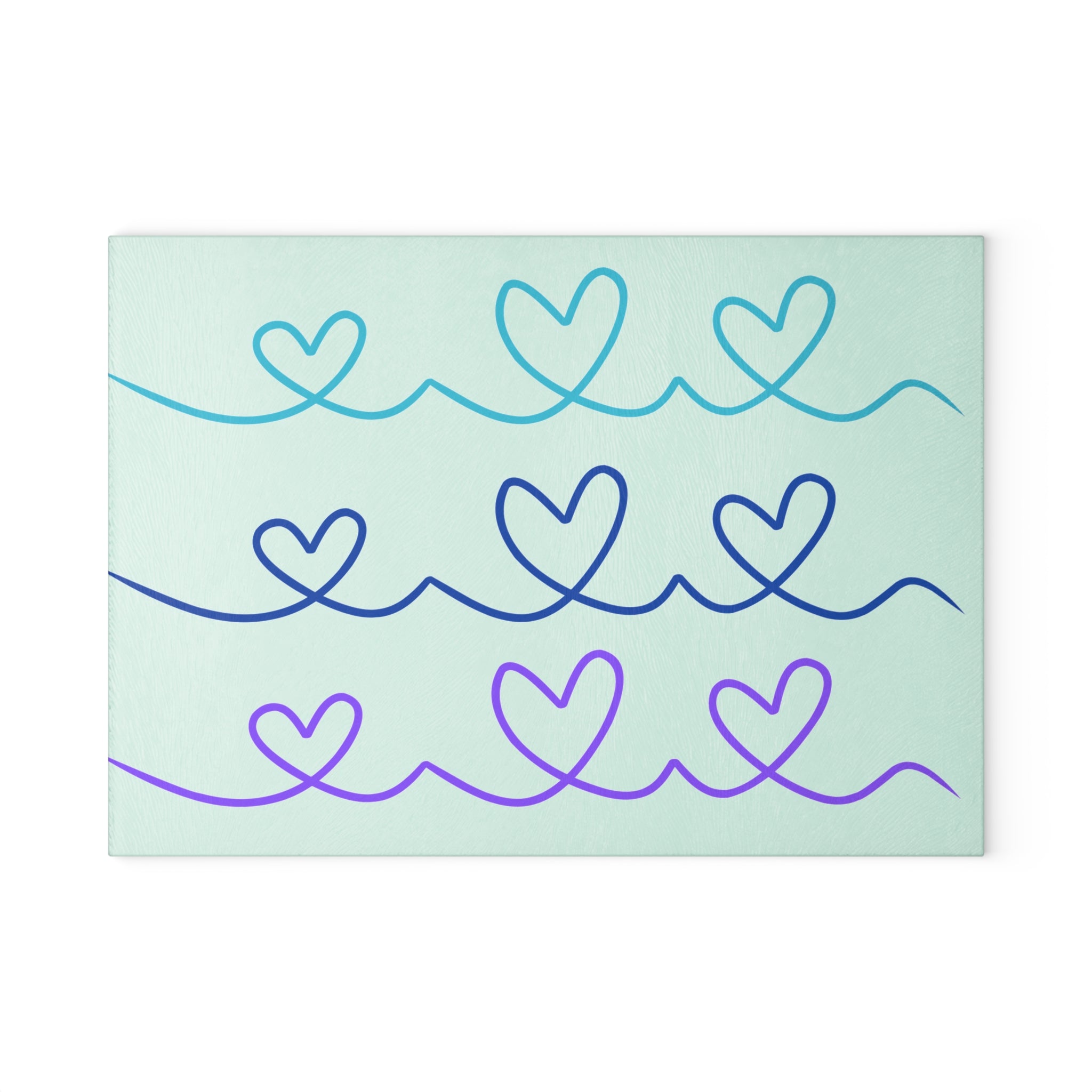 Waves of Blue Hearts Cutting Board