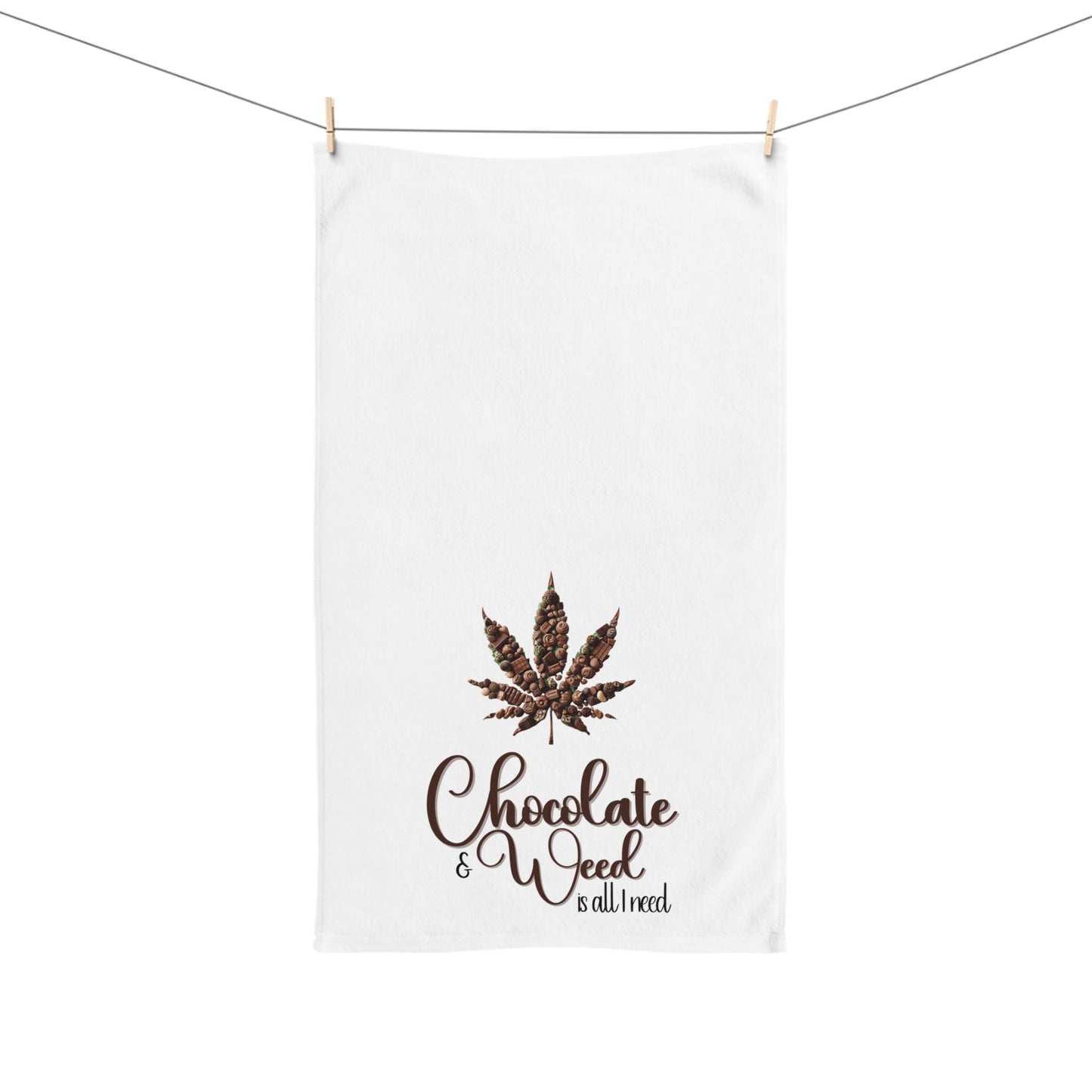 Valentines Chocolate Weed Hand Towel, Funny Kitchen Towel, Gift for Stoner, Cannabis Lover, Marijuana Decor, Pot Leaf Bathroom Towel