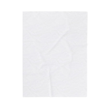 Velveteen Plush Blanket, Sandy Colored with Green Starfish, Beachy Design