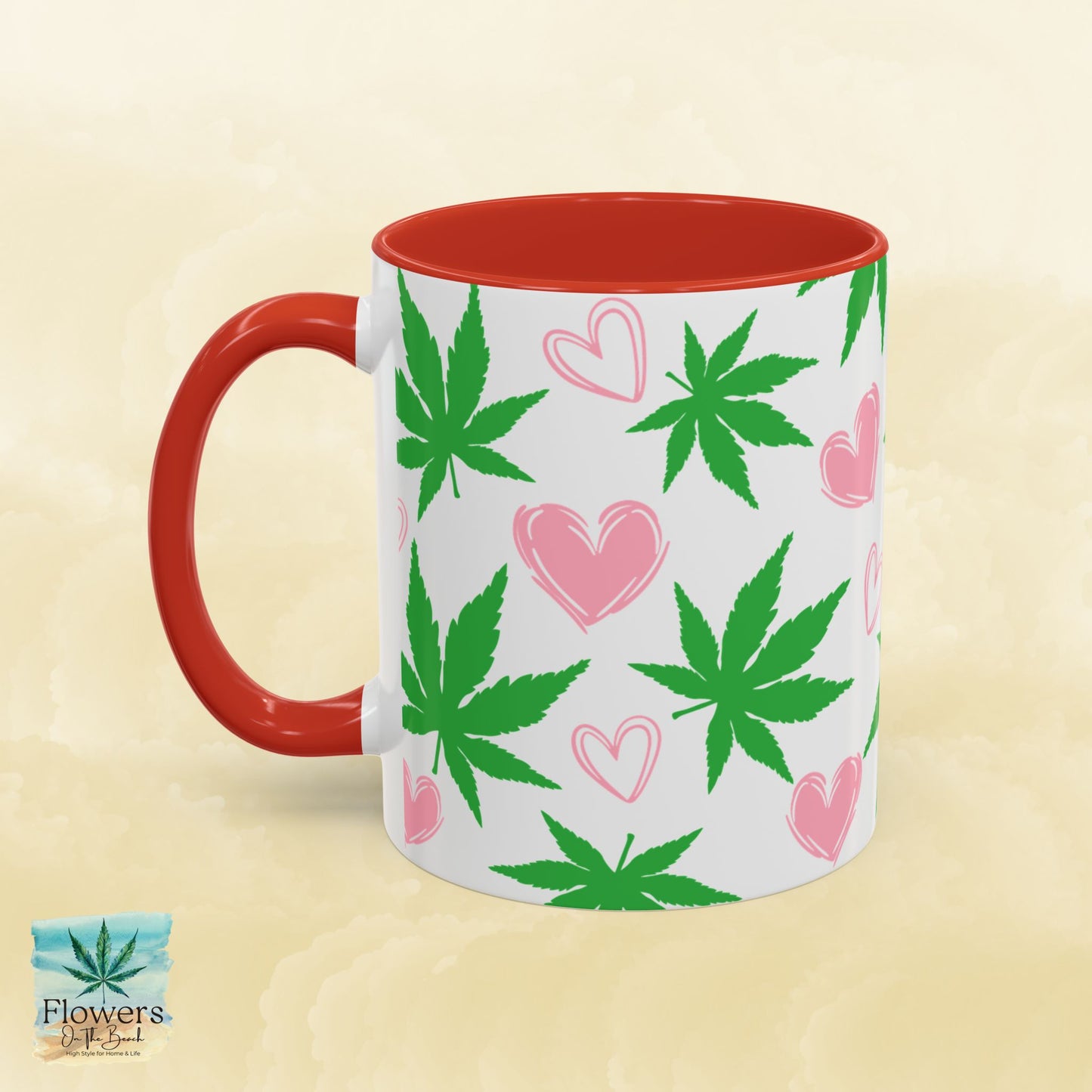 Mug, Simple and Stylish Stoner Valentine's Day Coffee Cup, Romantic Weed Lover Gift, Cannabis Culture 420, 11 or 15oz