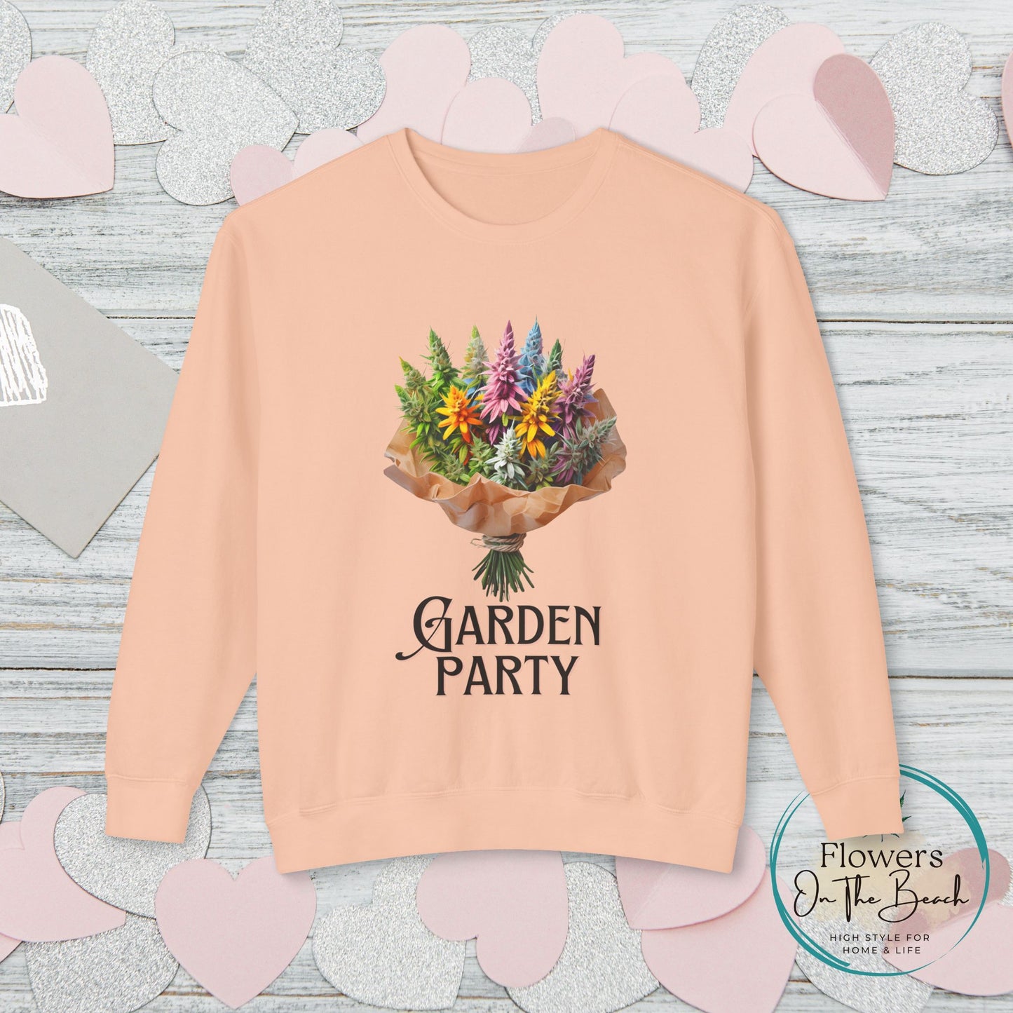 Garden Party Lightweight Crewneck, Stoner Valentines Gift, Floral Stoner Jumper, Marijuana Lover Shirt, 420 Humor Tshirt, Cannabis Humor