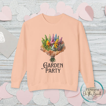 Garden Party Lightweight Crewneck, Stoner Valentines Gift, Floral Stoner Jumper, Marijuana Lover Shirt, 420 Humor Tshirt, Cannabis Humor