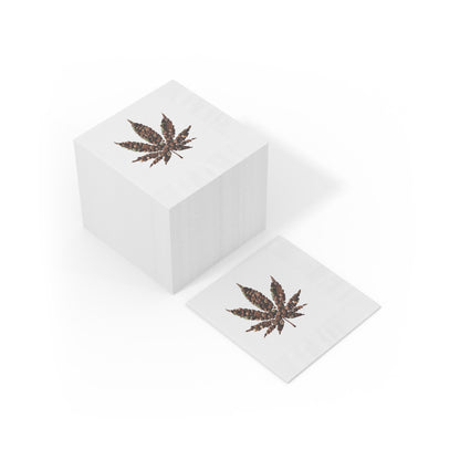 Dinner Napkins, Chocolate Weed Leaf Edible Food Stoner Party Gifts, Weed Pun Decorative Napkins, White Coined