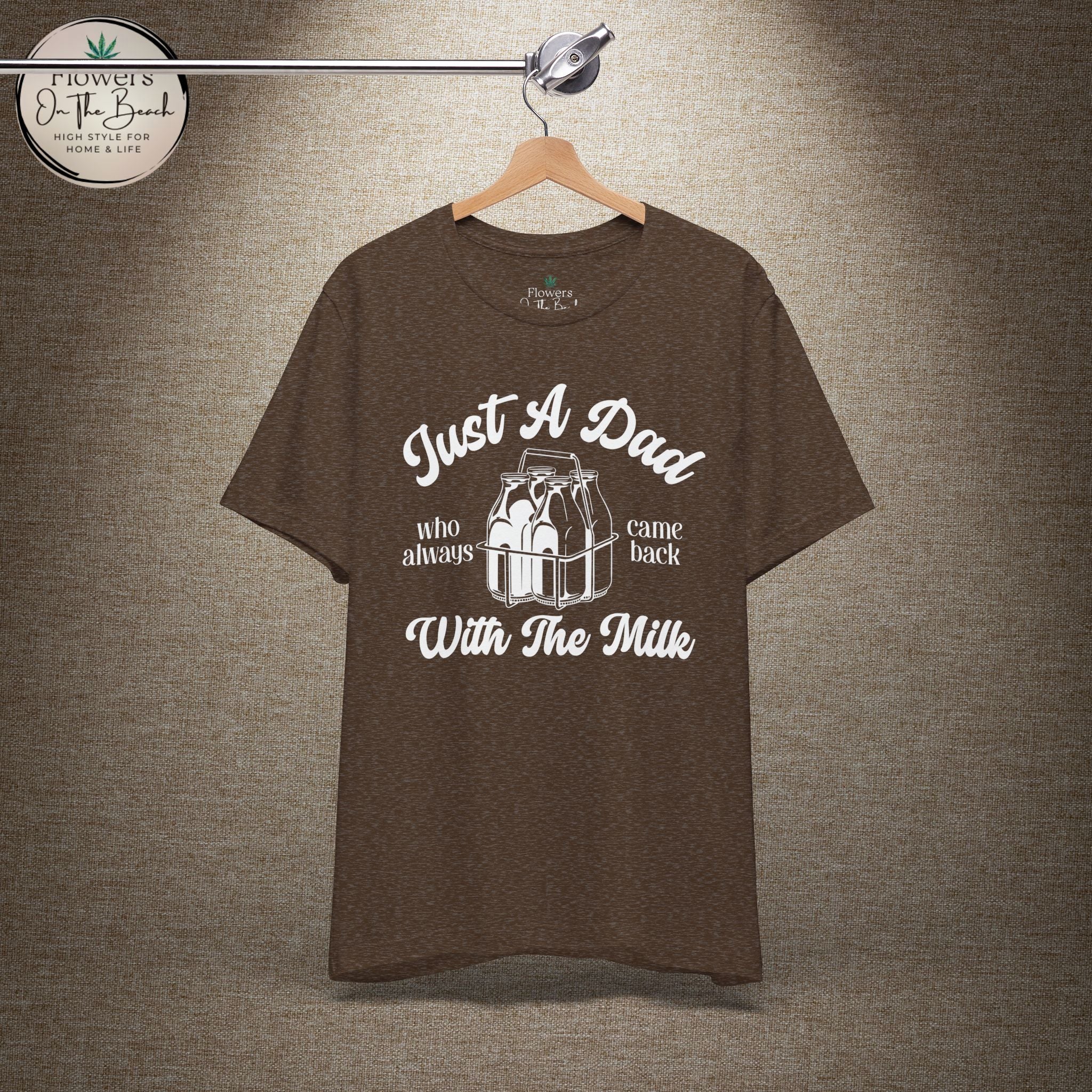 Just A Dad Who Came Back With Milk - Retro Vibe Dad Tee