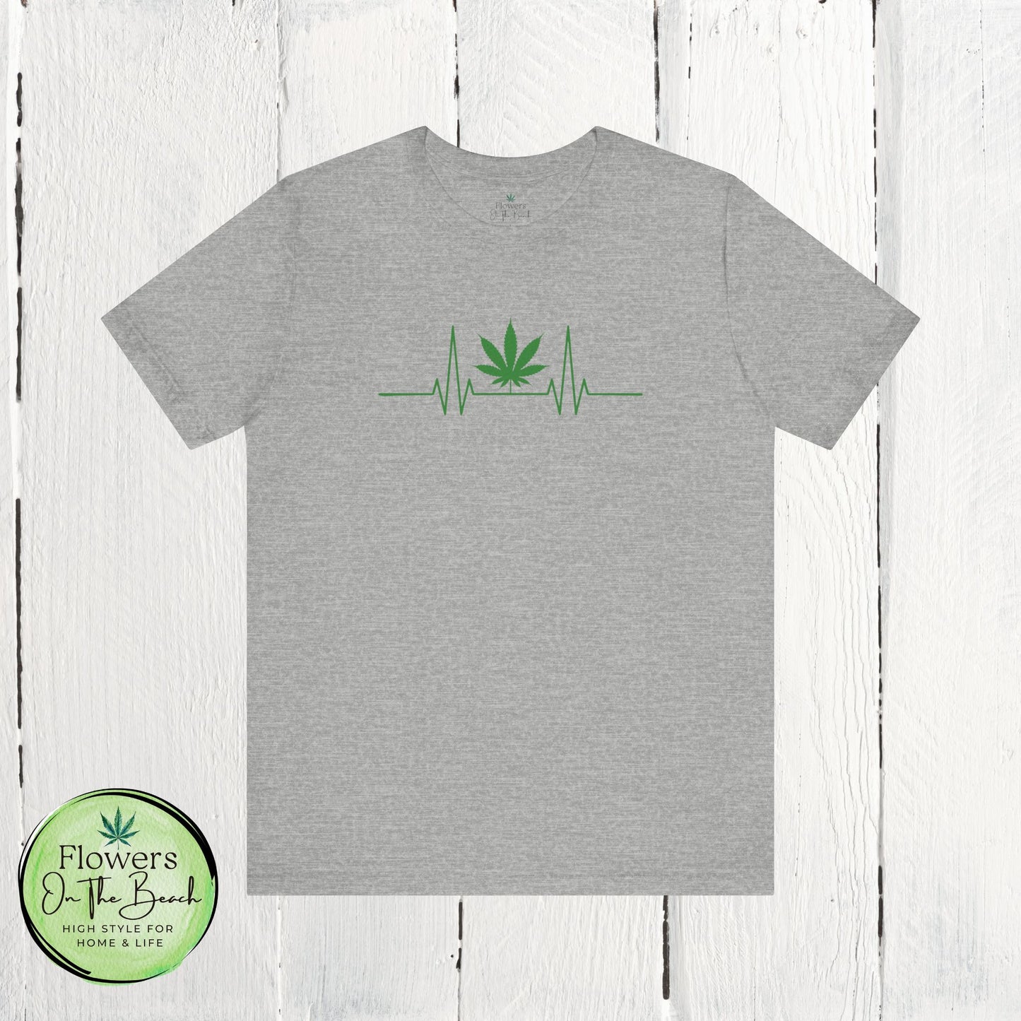 Weed Leaf Heartbeat T-Shirt, Marijuana Plant Tee, Cannabis Lover Shirt, 420 Gift, Unisex Jersey Top