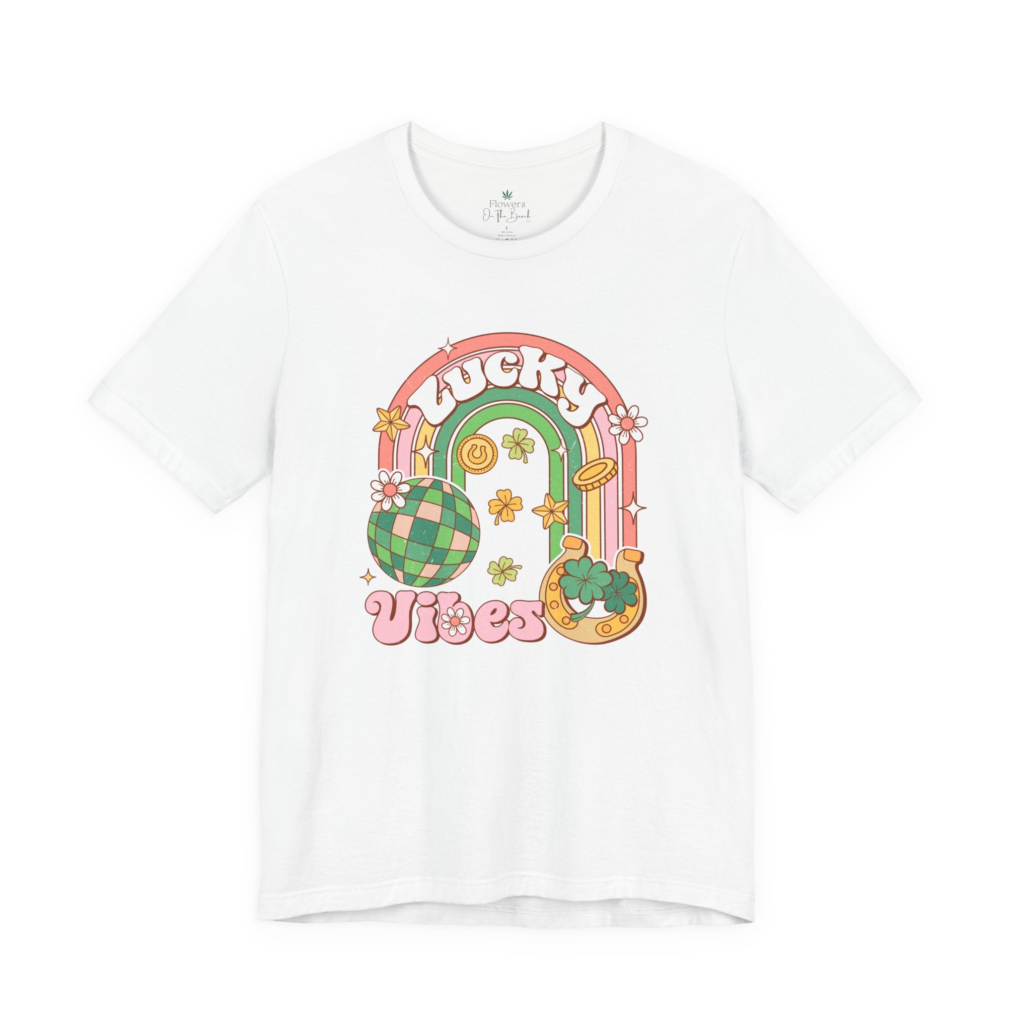 Lucky Vibes Rainbow Pot of Gold Retro Tee