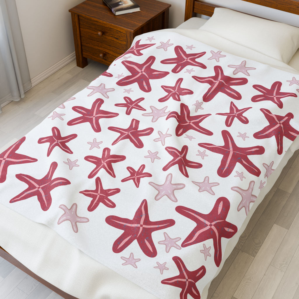 Dark Pink Velveteen Plush Blanket