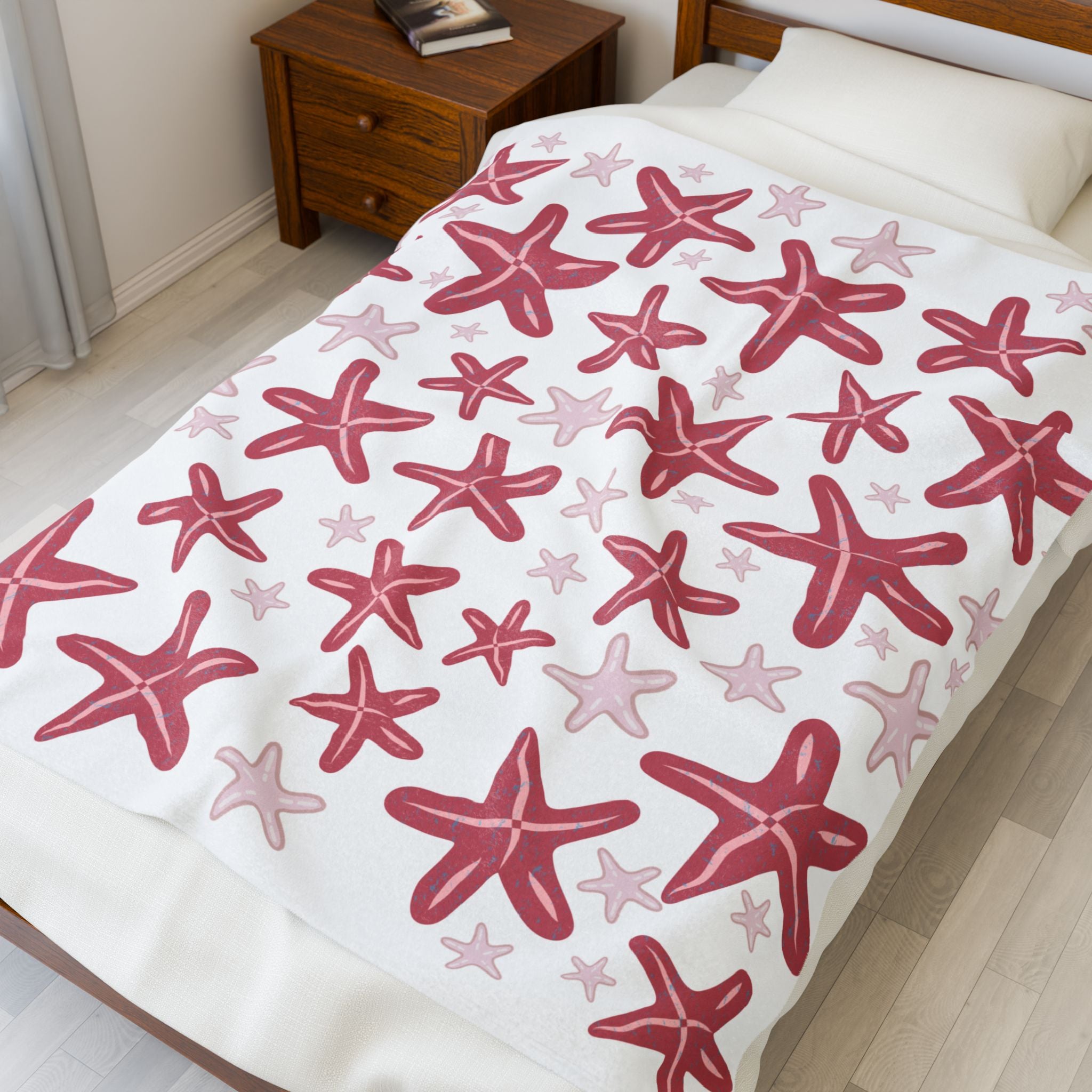 Dark Pink Velveteen Plush Blanket