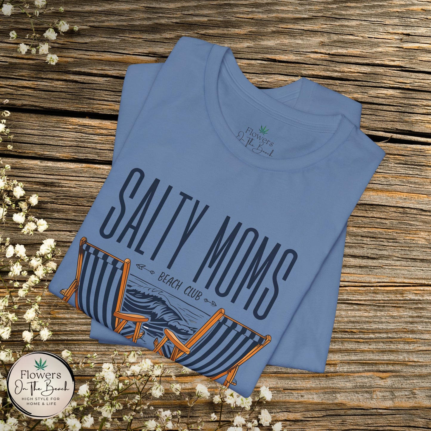 Salty Moms Beach Club Tee, Beachy Mom Tshirt, Beach Mom Theme Shirt, Coastal Mom Apparel, Gift for Mom, Beach Lover Mom