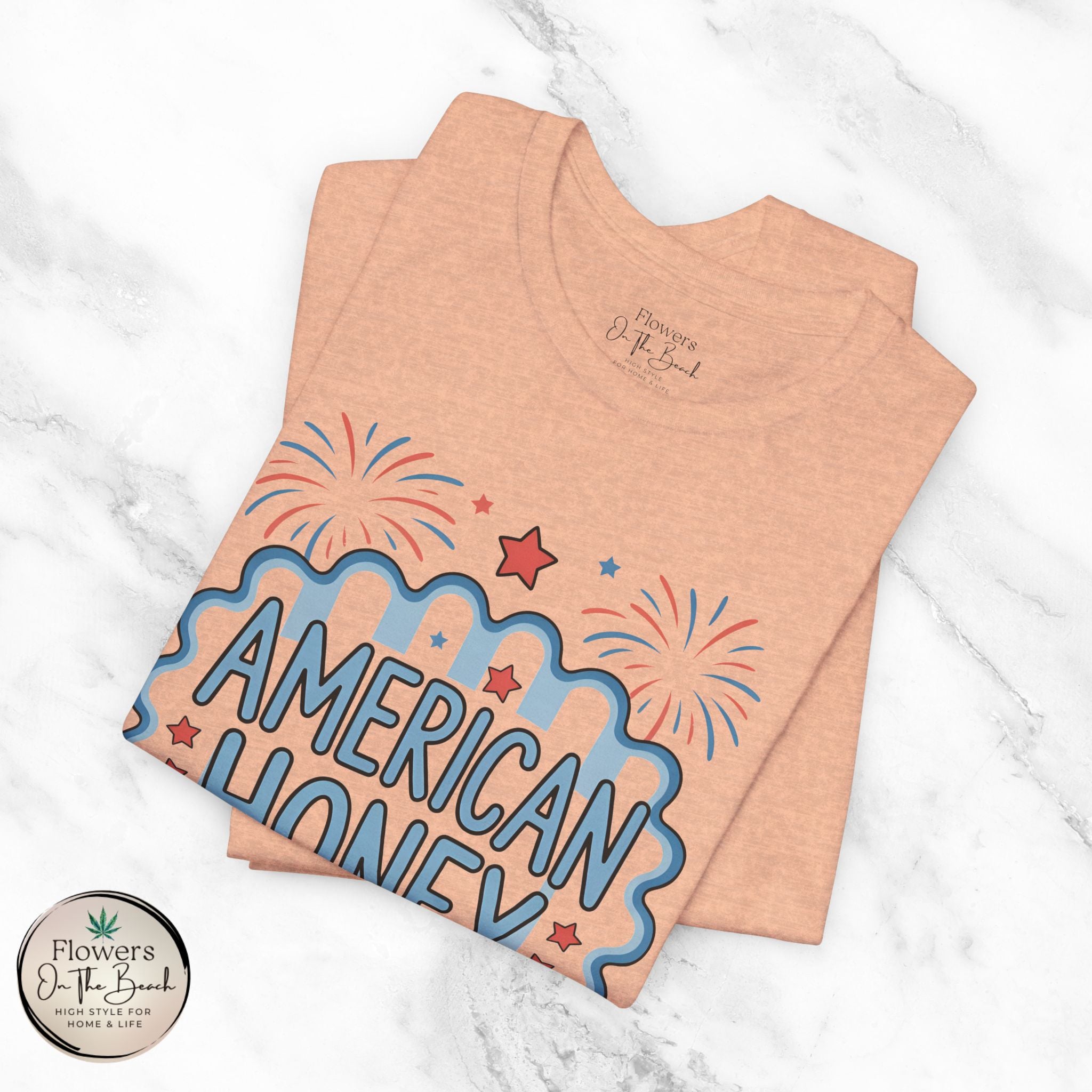 American Honey Fireworks and Bows Tee | Red White Blue Patriotic