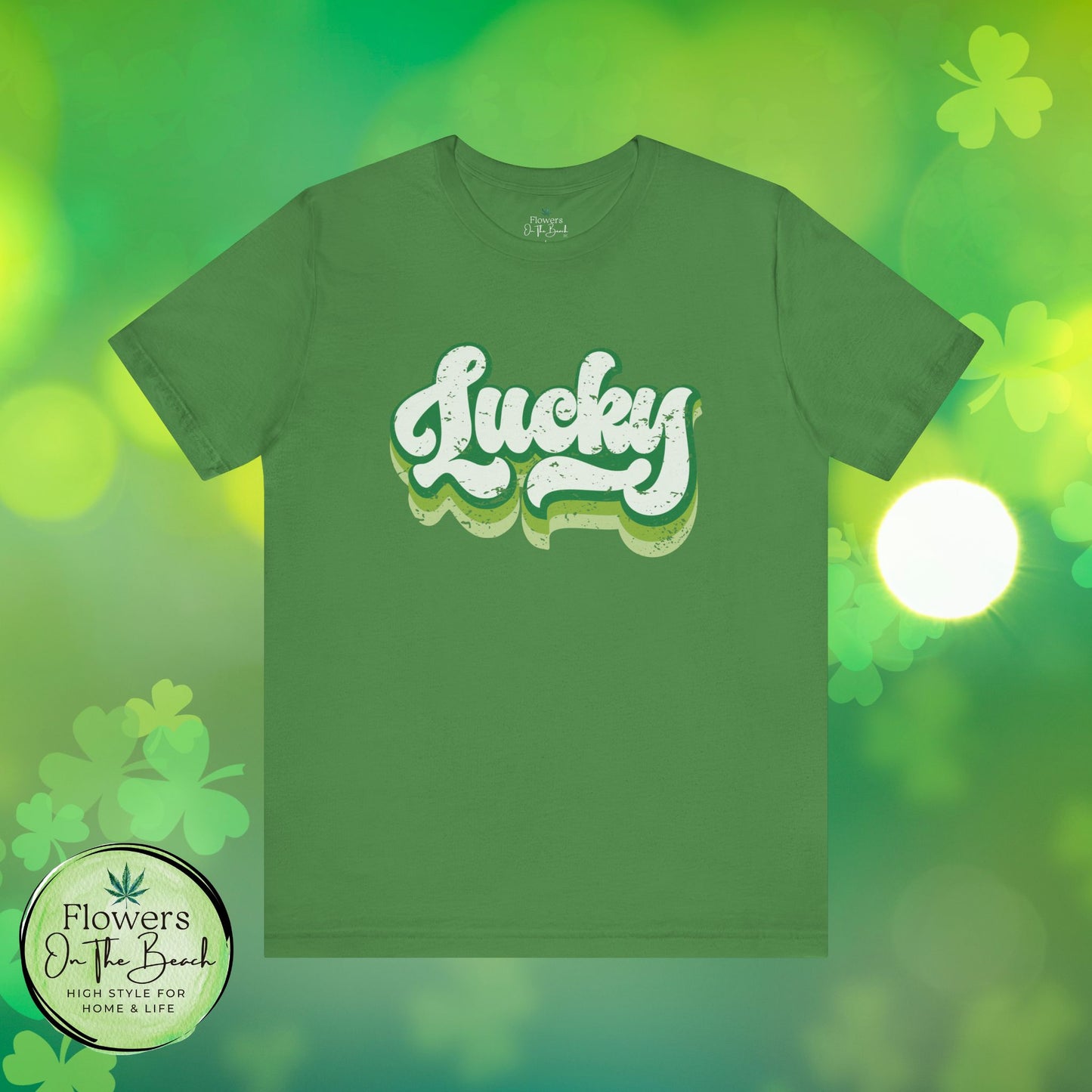 St Patrick's Day Lucky Tee, Simple Retro Unisex Jersey Shirt, Irish Shamrock Top, Green Clover T-Shirt Gift, Vintage Festival Clothing