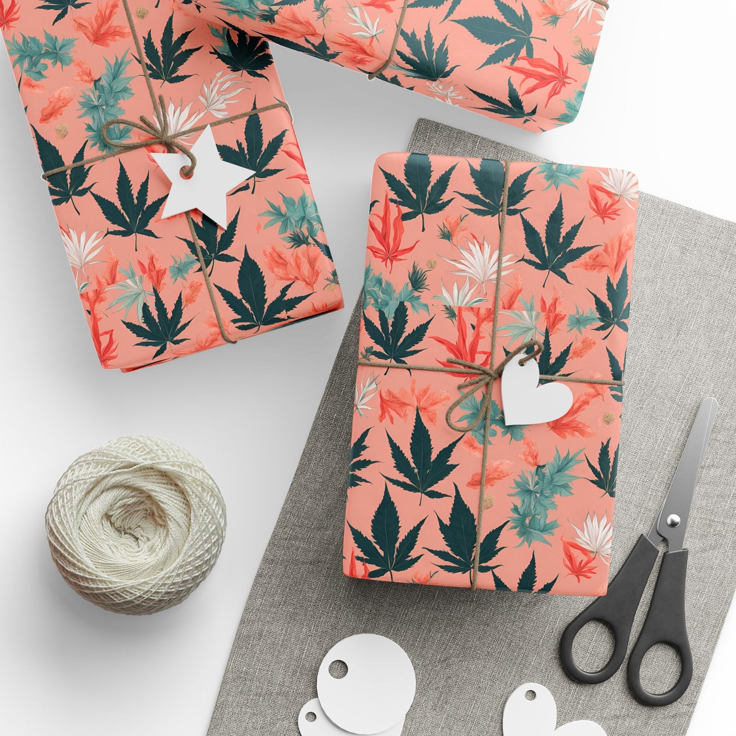 Cute Cannabis Xmas Gift Wrap, Holiday Weed Themed Gift Wrap, Festive Marijuana Design, Xmas Pot Leaf Gift Wrap, Ganja, 420 Wrapping Paper