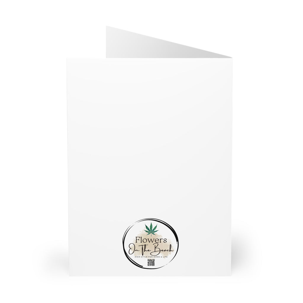 Stylish Cannabis-Inspired Greeting Cards (set of 5), Stoner Holiday Card, 420 Greeting Card, Santa Card, Unique Christmas Card