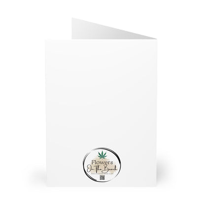 Stylish Cannabis-Inspired Greeting Cards (set of 5), Stoner Holiday Card, 420 Greeting Card, Santa Card, Unique Christmas Card