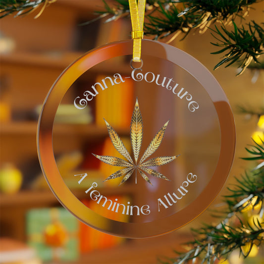 Canna Couture Ornament, Weed Lover Gift, Weed Christmas Ornament, Stoner Gift, Gift for Her, Christmas Ornament