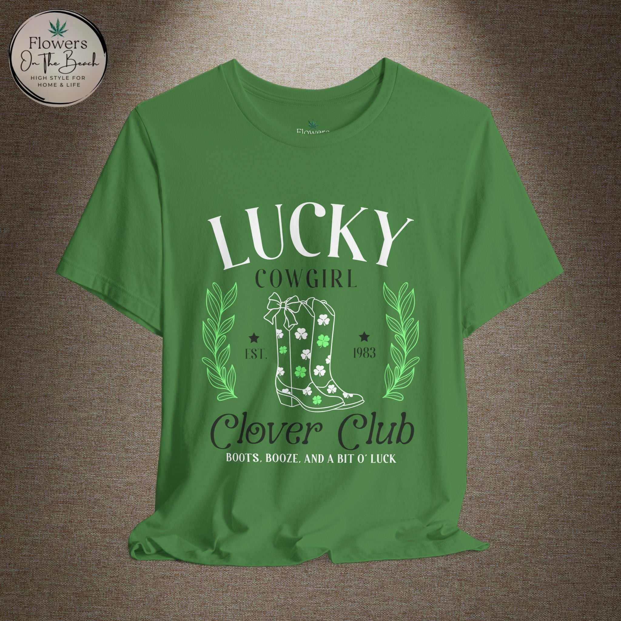 Cowgirl Boots Shamrock Lucky Cowgirl Clover Tee