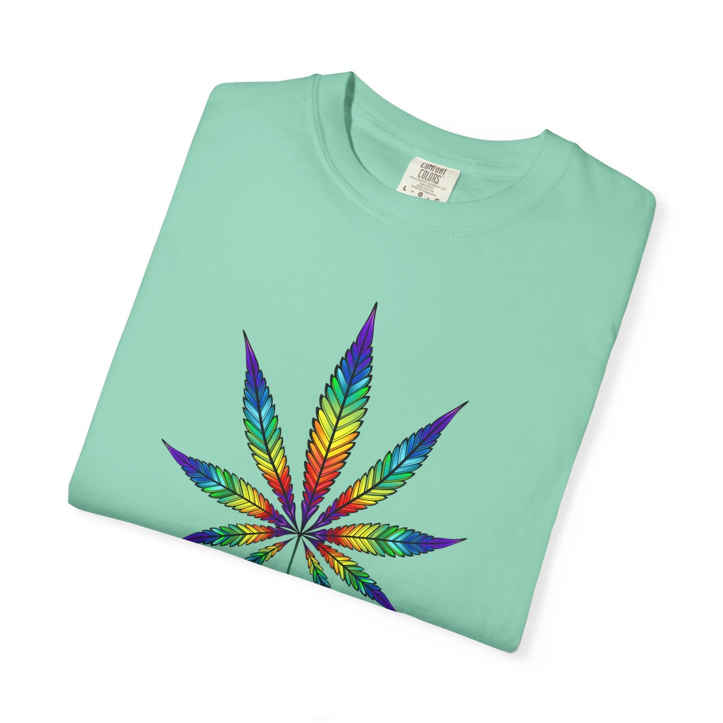 Colorful Cannabis Leaf T-Shirt, Stoner Tshirt Gift