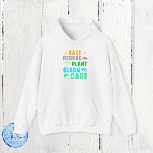 Eco-Friendly Earth and Ocean Saver Hoodie, Climate Change Activist Gift, Green Eco Warrior Sweatshirt, Environmentalist Apparel, Earth Day